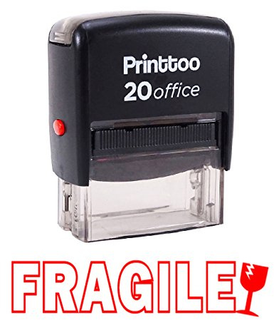 Printtoo Buromaterial FRAGILE Selbstfarber Stempel Individuelle Stempel - Rot