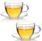 Dimono Tee Set mit Untertasse 80 ml Espresso Gläser aus extrem Hitzebeständigen Borosilikatglas Teegläser mit Unterteller für Tee & Espresso (2 Stück)