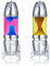 Mathmos Fireflow R1 Lavalampen Paar mit Teelicht - Chrome (Pink/Blau & Gelb/Orange)