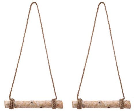 EXCEART 2 Sätze EIN Kleiner Stock Rustikaler Hängender AST Hängender Treibholzzweig Wanddekoration Aus Holzscheiten Birke Treibholz Zum Basteln Hängestange Holz Ring Hanfseil Pflanze
