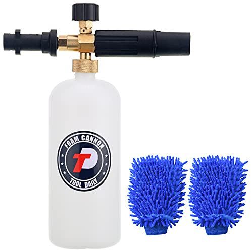 Tool Daily Snow Foam Cannon Lance for Karcher Pressure Washer, 1 Liter, Additional a Car Wash Mitt