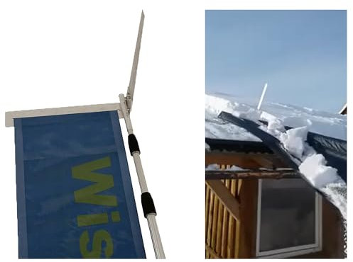 Schneeräumer Dach Schneerutsche für große Mengen - Dachräumer für Teleskopstange optional wählbar von 6m bis 16 Meter (Schneerutsche+12m+Gripprotector)