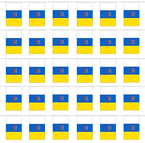 Durabol Cadena De Bandera Canarias Comunidades autónomas de España 70 Banderin 20 X 30 CM - 50 Metro