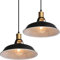 TOKIUS Retro Pendelleuchte, Ø27cm Hängelampe Vintage Industrial Style Metall Deckenleuchte E27 Fassung Hängeleuchte für Esszimmer Küche Restaurant (Schwarz + Weiß, 2 Stücke)