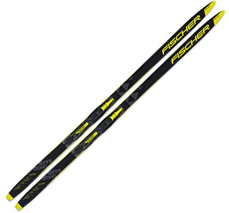 Fischer Kinder Langlaufski Klassik Sprint Crown Set/BDG Tour Step-IN JR IFP Black-Yellow 110