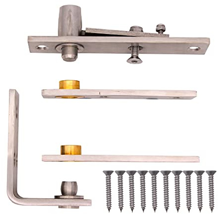 EAI Pivot Hinge Set, Stainless Steel, Heavy Duty, 130mm x 25mm | Ideal for 2 Way Swing Doors up to 80kg, Rust Proof, Concealed Fitting, Fixings Included