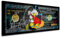Kunstgestalten24 Dagobert Pop Art Leinwandbild – Dollar Design mit „Money Never Sleeps“ – Street Art Wandbild für Büro Wohnzimmer oder Gaming Room – Moderne Geld Deko 50x20x2cm