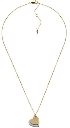 Fossil Damen-Halskette mit Anhänger, Edelstahl, Gravur, personalisierbar, One Size, Edelstahl, Ohne Edelstein.