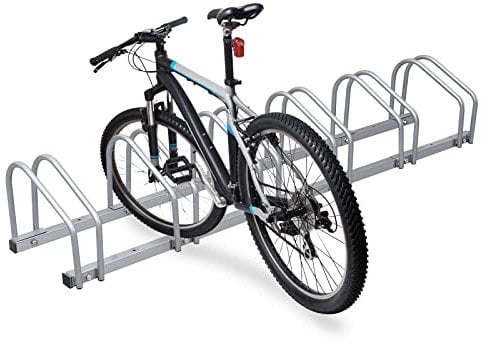 Tubiaz Fahrradständer, Standparker Aufstellständer mit 6 Fahrrad Stellplätze,Boden- und Wandmontage,Geeignet für Fahrräder von 35-55 cm Stellplatz 30cm verzinktem Stahl,160x 32x26cm, Silber