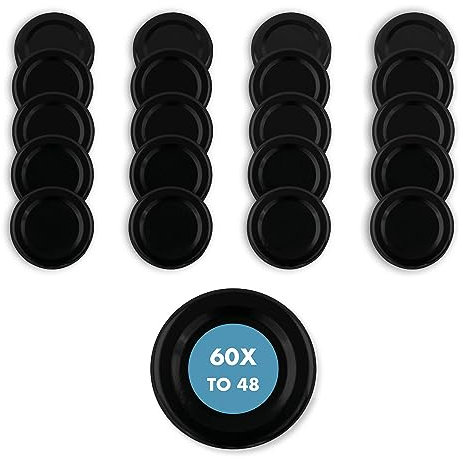 60 Stück Ersatzdeckel TO 48 I Mehrfarbige Twist-Off-Deckel 48 mm I für Gläser zur Aufbewahrung von Bevorratung,Deckel für Einmachgläser. Marmeladegläser, Honiggläser, Feinkostgläser
