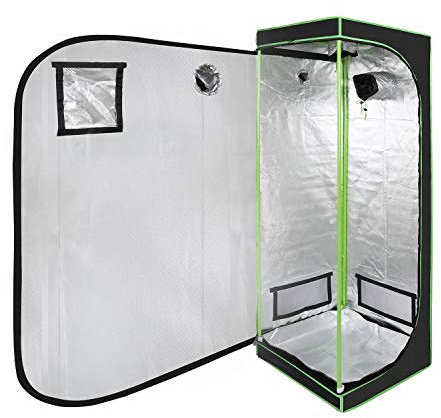 Ansobea Growzelt, 60x60x180cm Grow Box, 600D Oxford Grow Tent, Lichtdicht und Wasserdicht Growschrank, Luftig Gewächshaus Growroom für Homegrowing, Indoor-Anbau