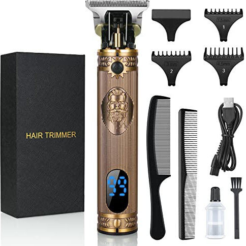 URAQT Haarschneide, Profi Haarschneidemaschine Herren Haartrimmer Bartschneider Barttrimmer Präzisionstrimmer Langhaarschneider für Männer (C)