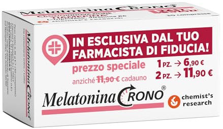 CHEMIST’S RESEARCH MELATONINA CRONO | Integratore a Base di Melatonina, Tiamepina, L-Triptofano e Vitamina B6 | 30 Compresse (1)