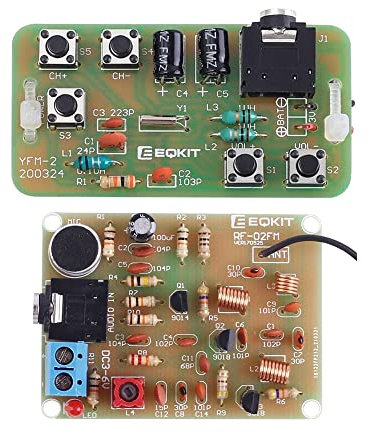 ALLZZY 76-108 MHz FM Radio Stereo Kit Fai da Te Wireless FM Radio Trasmettitore E Modulo Ricevitore Modulazione di Frequenza Pratica di Saldatura (Color : Transmitter-Receiver)