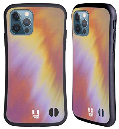 Head Case Designs Violett Batiken Hybride Handyhülle Hülle Huelle kompatibel mit Apple iPhone 12 / iPhone 12 Pro