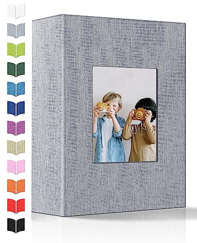 Artfeel Fotoalbum, 10 x 15 cm, mit 100 Taschen, Einsteck-Bilderalben, Leineneinband, Erinnerungsbuch mit Frontfenster, weiße Seiten, vertikales Fotobuch für Hochzeit, Familie, Jahrestag, Baby, Urlaub