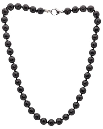 Edelstein Perlenkette Damen | Handgefertigte 10mm Naturstein Heilstein Halskette für Frauen und Mädchen