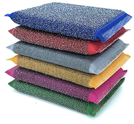 SSyang Esponja de Limpieza Antibacteriano,6 PCS Esponja de Cocina, Esponja de Limpieza Antibacteriano,para Cocina,Fregar,de Doble Cara,Lavables,Reutilizar,Higiénico(Color Aleatorio)