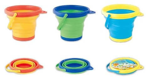 TLHWIN Runde, faltbare Teleskop-Sandeimer, Kinder-Strand-Wasserspielzeug, Camping-Ausrüstung, Werkzeugeimer, Angeln, Waschen, Garten, Kinder-Schwimmspielzeug (A)