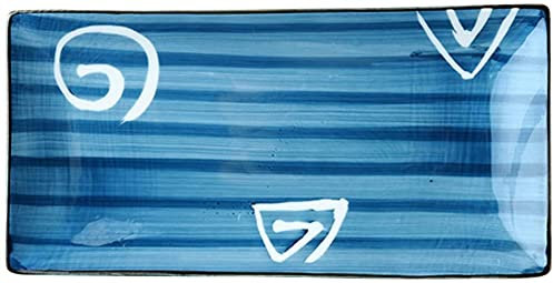 Service de table, service de vaisselle de restaurant spécial, ensemble d'assiettes rétro peintes à la main en céramique japonaise sushi rectangulaire