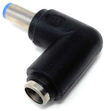 DRUT 1pcs 5.5mm x 2.1mm Right Angle Adapter DC Power Female to Male Plug for CCTV, LEDs Lights, Music Instruments (Black Silver)