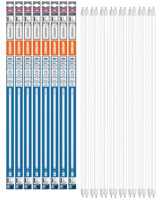 OSRAM Kosteneffiziente LED-Röhren für elektromagnetische Vorschaltgeräte, 6.6 W, G13, Tube, double-ended, 6500 K, LEAD FREE Glas, Kaltes Tageslicht, 8-er Pack, Tageslichtweiß