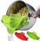 Norhogo Schnapp Passoire de cuisine en silicone à clipser - Compatible avec toutes les casseroles et bols (vert + rouge)