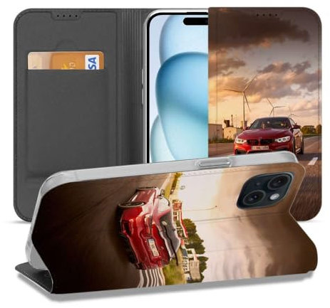 B2Ctelecom Hülle mit Ständer für Apple iPhone 15 Handyhülle Selbst Gestalten mit Foto oder Tekst