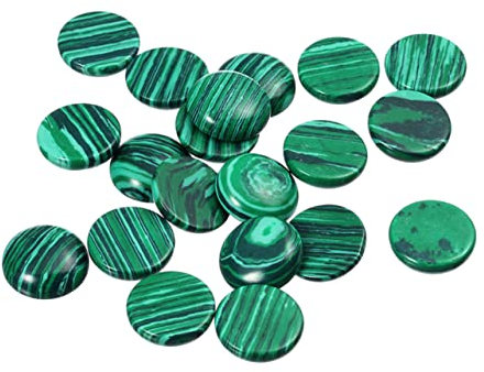 EXCEART 20 Stück 1,2 cm Runder Malachit Cabochon Perlen für Schmuck und Dekoration, Grün