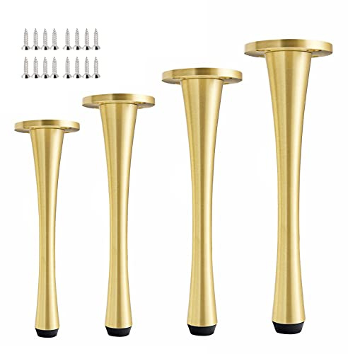 Pieds De Canapé En Laiton 4 Pièces - Pattes De Cabinet - Jambes De Table Basse - Forte Capacité De Charge 2500kg, for Fauteuil, Table De Nuit, Armoire, Tiroir （13cm 15cm 18cm） Pieds de meubles(20cm)