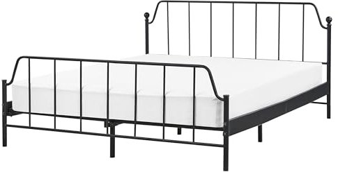 Bett Metall schwarz Lattenrost 160x200 cm Metallbett Industrie-Design Mauressac