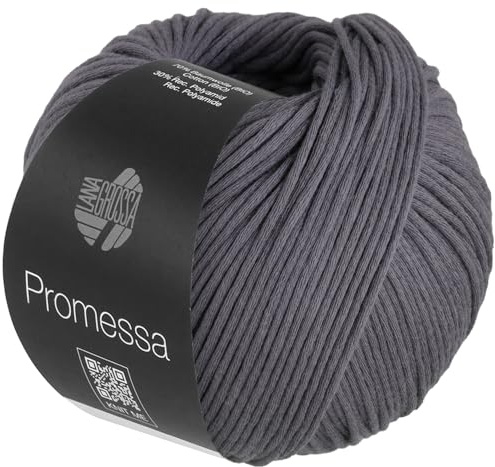 LANA GROSSA Promessa | Weich gefülltes Schlauchgarn aus Bio-Baumwolle und Polyamid | Handstrickgarn aus 70% Bio-Baumwolle & 30% Polyamid | 50g Wolle zum Stricken & Häkeln | 125m Garn FB19