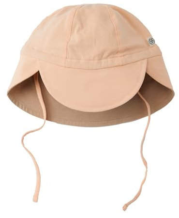 Cloby CBY-SH1-PSSB Sonnenhut mit Nackenschutz - wendbar - UV-Schutz (UPF 50+) Peachy Summer/Sandy Beach beige (Gr. 0-6 Monate)
