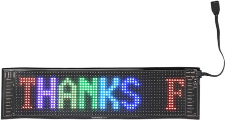 LED Schild für Auto, Programmierbares LED Matrix Panel, APP Steuerung und Kabelgebundene Tastensteuerung, RGB Textanimations Werbetafel für Auto, Geschäft, Bar und Eingangsschild