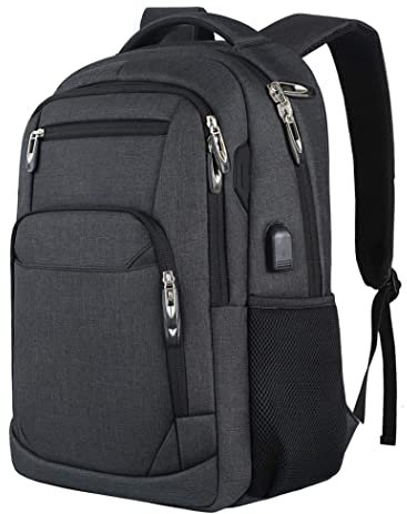 Laptop Backpack,Water Resistant College School Computer Bag for Women Men Fits 15.6 Inch Laptop and Notebook Black School Bag