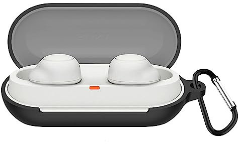 KANOYO Silikon Hülle für Sony WF-C700N Hülle Kopfhörer Case und Schutzhülle Kompatibel WF-C700N Silikon Cover,Stoßfeste Schutzhülle,Kratzfest - Schwarz