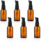 GVEYIQK 6 pcs 30 ML flacons vides en Verre Marron, flacons à Pompe en Verre ambré vides Rechargeables, flacons de Lotion en Verre ambré, Distributeur de Lotion