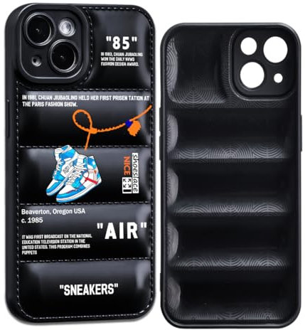 CHBSHENG Handyhülle für iPhone 14 mit coolem Design für Jungen und Männer, Street-Motive mit Basketball-Sneaker, Sport-Design, stoßfest, kompatibel mit iPhone 14, Schwarz