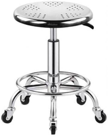 Drehbarer Barhocker, höhenverstellbarer Thekenhocker, Barstuhl aus Edelstahl mit 5 Rädern und Pedal-Küchenbarhockern