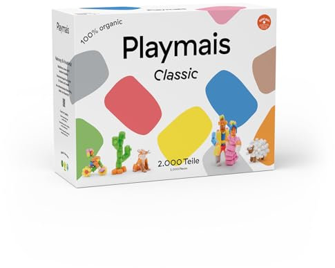 Playmais Classic 2000 | 2000 Teile | Bastelset | natürliches Spielzeug | inkl. Schwämmchen, Bastelmesser | vegan, verantwortungsvoll & sicher für Kinder & Umwelt | ab 3 Jahren
