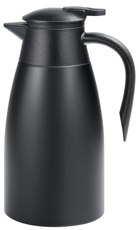 Thermoskannen 1.5 L, 304 Edelstahl Kaffeekanne, Warmhaltekanne Thermotasse mit Henkel für Kaffee, Tee, Wasser, Getränk, 48 Stunden Isolierung