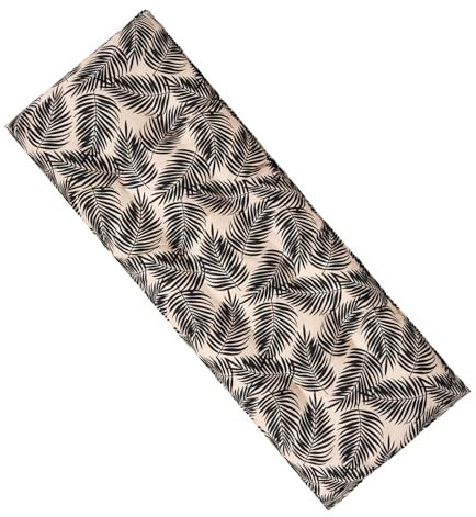 OHS 2 Seater Bench Seat Pad Leaf Print Garden Bench Cushion, Soft Comfy Outdoor Furniture Cushions Waterproof Bench Pad For Patio or Dining, Monochrome-110x40cm
