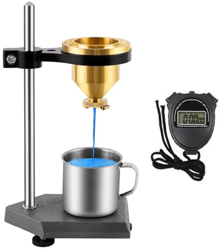 Mavdecll Ford Viscosity Cup, #4 Flow Cup Viscometer, Varnish Consistency Tester with Stopwatch, Capacity 100±1ml, Nozzle Diameter 4±0.02 Mm, for Paint, Varnish, Lacquer, Inks