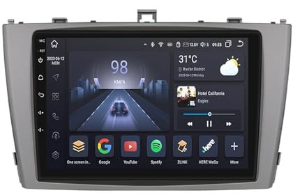 HURUMA Android 14 Stereo Multime Radio 2 Din 9 Zoll Touch Display Für Toyota Avensis T27 2008-2015 Mit Carplay Android Auto GPS Navigation Bluetooth Lenkradsteuerung AHD Rückfahrkamera(Y300 6+128G)