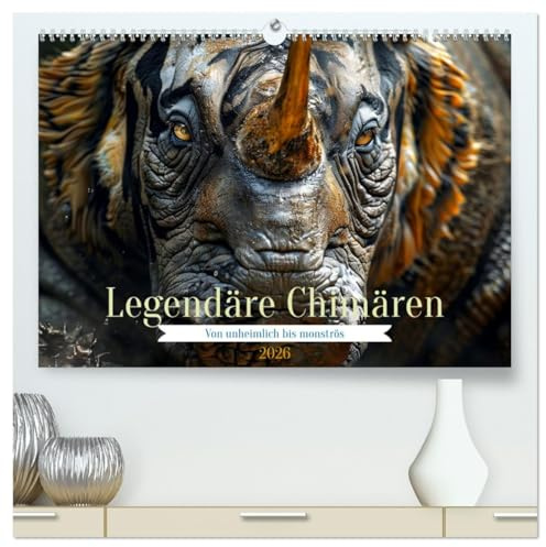 Legendäre Chimären - Von unheimlich bis monströs (hochwertiger Premium Wandkalender 2026 DIN A2 quer), Kunstdruck in Hochglanz: Symbol für das Unbekannte (CALVENDO Tiere)