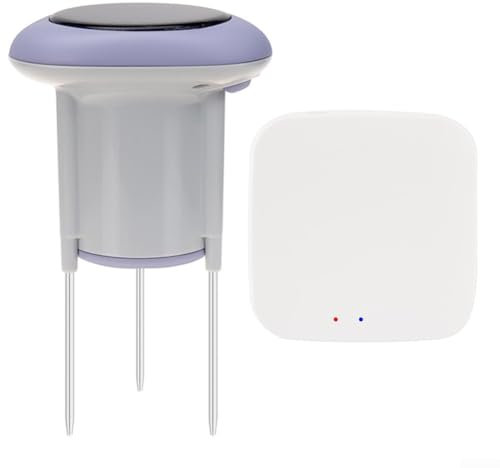 Eawfgtuw Zigbee 3.0 Solar-Bodensensor, Temperatur- und Luftfeuchtigkeitsmesser, wasserdicht, IP66, wasserdicht, für Garten, Pflanzenüberwachung, Echtzeitdaten, Fernbedienung, App-Steuerung