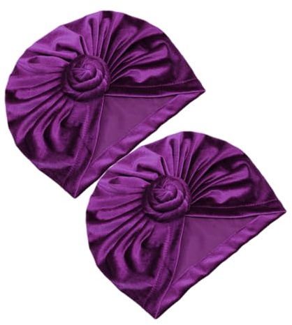 minkissy 2stücke Elastischer Turban Hut Für Damen Afrikanischer Kopfwickel Mit Ethnischen Mustern Weicher Und Textur Eleganz Stirnband