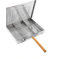 Aprilsunnyzone Barbecue a forma di pesce, griglia in acciaio inox, design bloccabile, con manico in legno, per cucinare all'aperto (manico singolo)