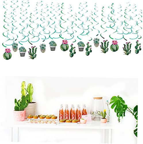 HEATSHAKING 1 Ensemble De Décorations Suspendues en Forme De Cactus Tropical Ornement en Spirale pour Fête Décoration Suspendue en Spirale Décoration Suspendue Hawaïenne Vert