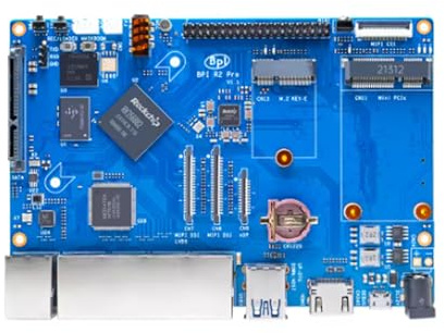 Banana PI BPI-R2 Pro Ordinateur de carte unique, Rockchip RK3568 Quad-Core, 2 Go LPDDR4, 16 Go eMMC, PCIE M.2 Key-E, SATA, carte de démonstration de routeur open source (carte simple)